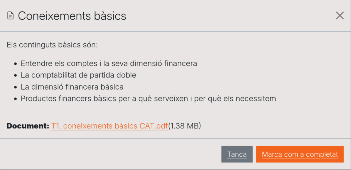 modal de ejemplo de un recurso